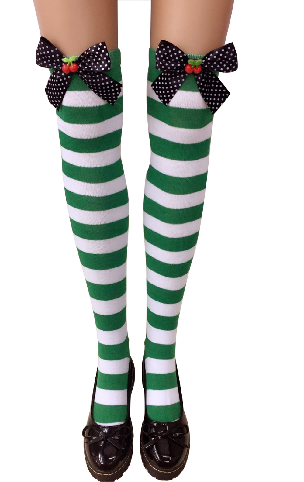 F8194-4 Womens Nylon Striped Tights Stocking